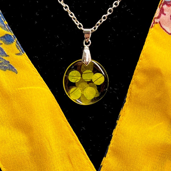 Lorde Confetti - Preserved Solar Power Confetti Necklace, One Inch Circle