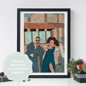 Personalisierte Aquarell Illustration | Benutzerdefinierte Fotoillustration | Paar Illustration | Valentinstag | Familie | Hochzeit | Geburtstagsgeschenk
