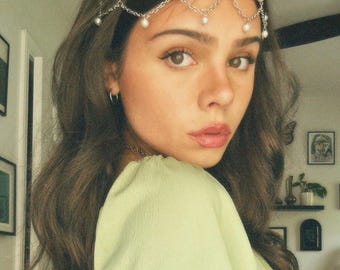 Valeria Pearl Chain Headdress Veil