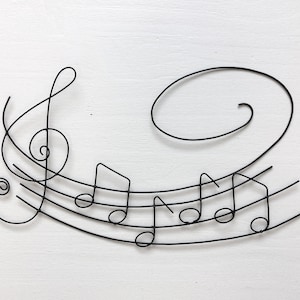 Wire music notes, music score, wall art, metal music wall decor, wire quote, wire decoration