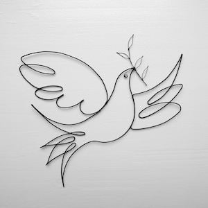 Modern Art Style Dove, Decorative Bird, Annealed Wire Peace Dove, Swallow, Wall Decor, Nature, Wild Animal