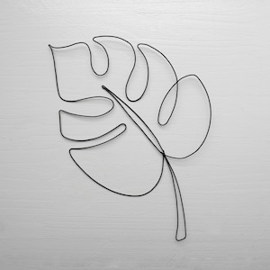 Monstera leaf, annealed wire, floral wall decoration, tropical nature decoration, jungle atmosphere, nature atmosphere