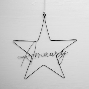 Customizable wire first name, star first name, child first name decoration, child&#39;s bedroom wall decoration, metal door plaque
