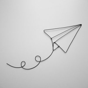 Metal airplane, wire origami paper airplane, paper airplane type, metal airplane wall decoration, metal airplane, interior decoration