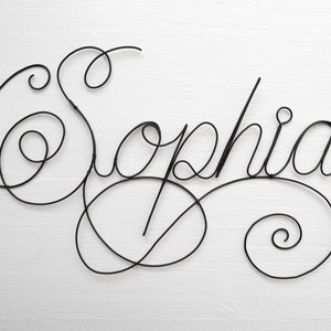 Nome personalizzato in filo metallico, design arabesco Sophia, nome per neonati, decorazione da parete per cameretta, targa per porta, regalo di nascita