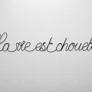 Drahtsatz „Life is great“, Wanddekoration aus Draht, hergestellt in Frankreich