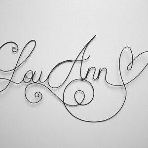 Wire first name, customizable first name, wall decoration for children&#39;s room, metal door plate, gift idea for birth, baptism, parties