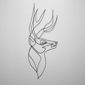 Metal deer, wire deer wall decoration, home decoration, metal bird, wire phrase, customizable animal, wooden deer