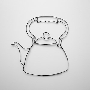 Decoración de pared con tetera de alambre recocido auténtico, decoración de restaurante, decoración de pared de cocina, escultura de metal, té, café, taza.