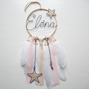 Dreamcatcher with customizable first name in annealed wire, bedroom decoration, unique and original birth gift, birthday gift