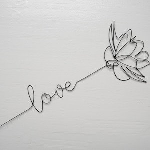 Personalisierter Blumenname, Liebe, Pfingstrosenname, personalisierter Name aus echtem Draht, Geschenke, Valentinstag, lebenslange Garantie