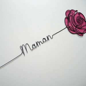 Personalized flower name, Rose name, personalized name in real wire, gifts, Valentine's Day, lifetime guarantee, poppy