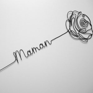 Personalized flower name, Rose name, personalized name in real wire, gifts, Valentine's Day, lifetime guarantee, poppy