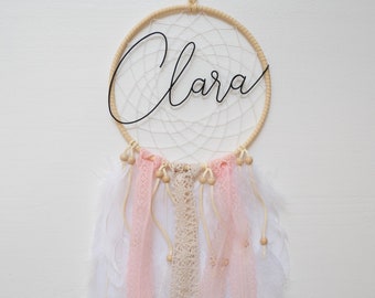 Dream catcher customizable first name in wire, first name annealed wire, room decoration, birth gift, customizable dream catcher