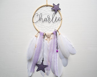 Dream catcher customizable first name in wire, first name annealed wire, room decoration, birth gift, customizable dream catcher