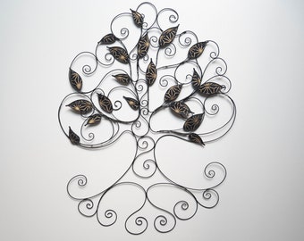 Metal Tree of Life wall art made of annealed wire, metal wall decor, wall decoration, wire phrase, wall art, sculpture, wire