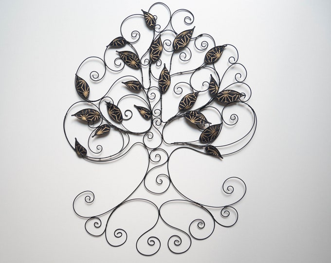 Arbre de vie métal mural en fil de fer recuit décor de mur en - Etsy France