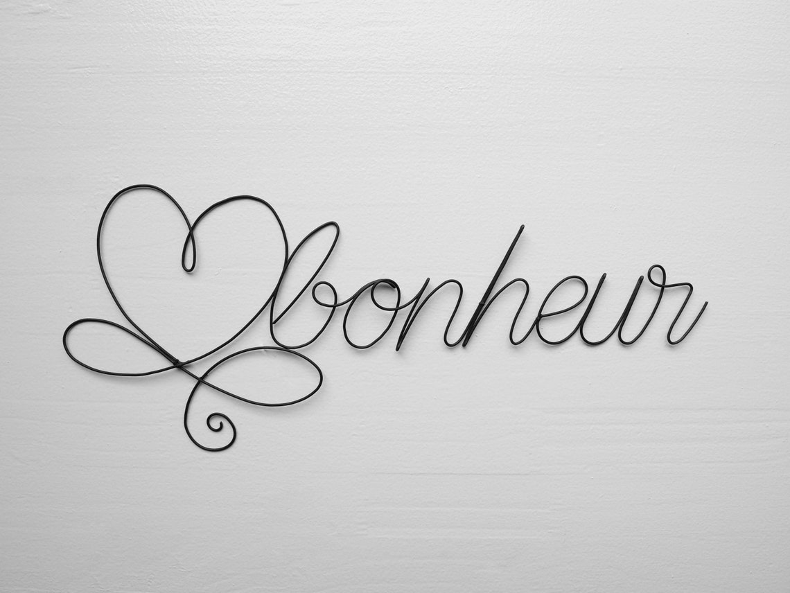 Décoration Murale 'Merci' En Fil De Fer Recuit - Fait Main En France, Création Artisanale