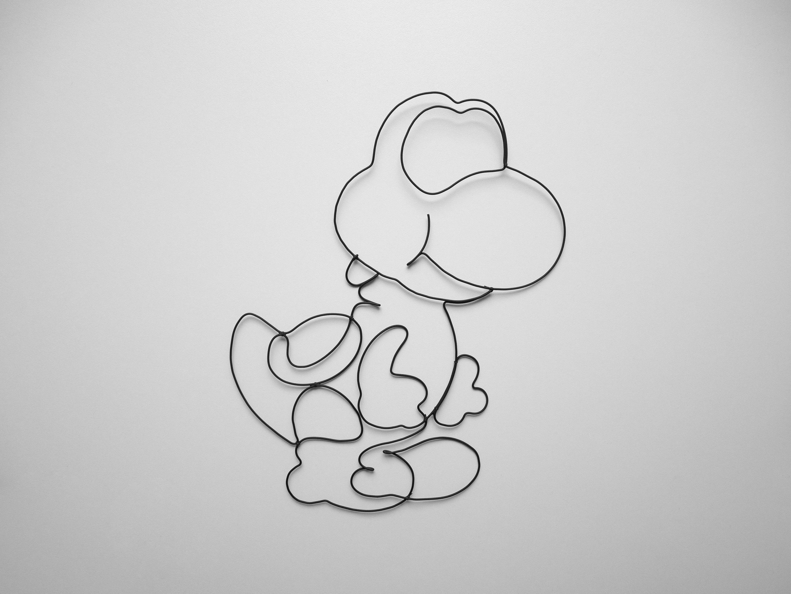 Yoshi en Fil de Fer Recuit, Silhouette Mario Bros, Décoration Murale Métal, Citation Fer, Déco Jeux 