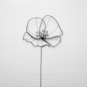 Poppy wire flower annealed wire flower, floral wall decoration, boho nature decoration, bouquet of flowers, gift