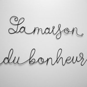 Wire phrase the house of happiness, wire phrase, wire quote wall decoration, customizable gift, wall decoration