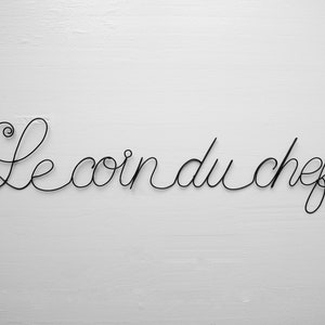 Phrase in real annealed wire, Chef's corner, wire quote, home wall decoration, kitchen decoration, home decoration