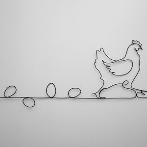 Pollo decorativo, decoración de pared de alambre Gallina ponedora, decoración de la naturaleza, decoración de cocina, decoración de pared de cocina pollo, decoración retro