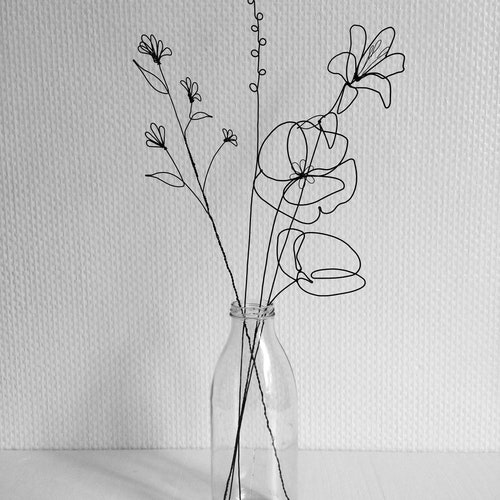 Bouquet of 10 3D Flowers in Annealed Wire Flower, Artificial Flower, Floral  Decoration, Boho Nature, Poppy, Daisy, Daisy 