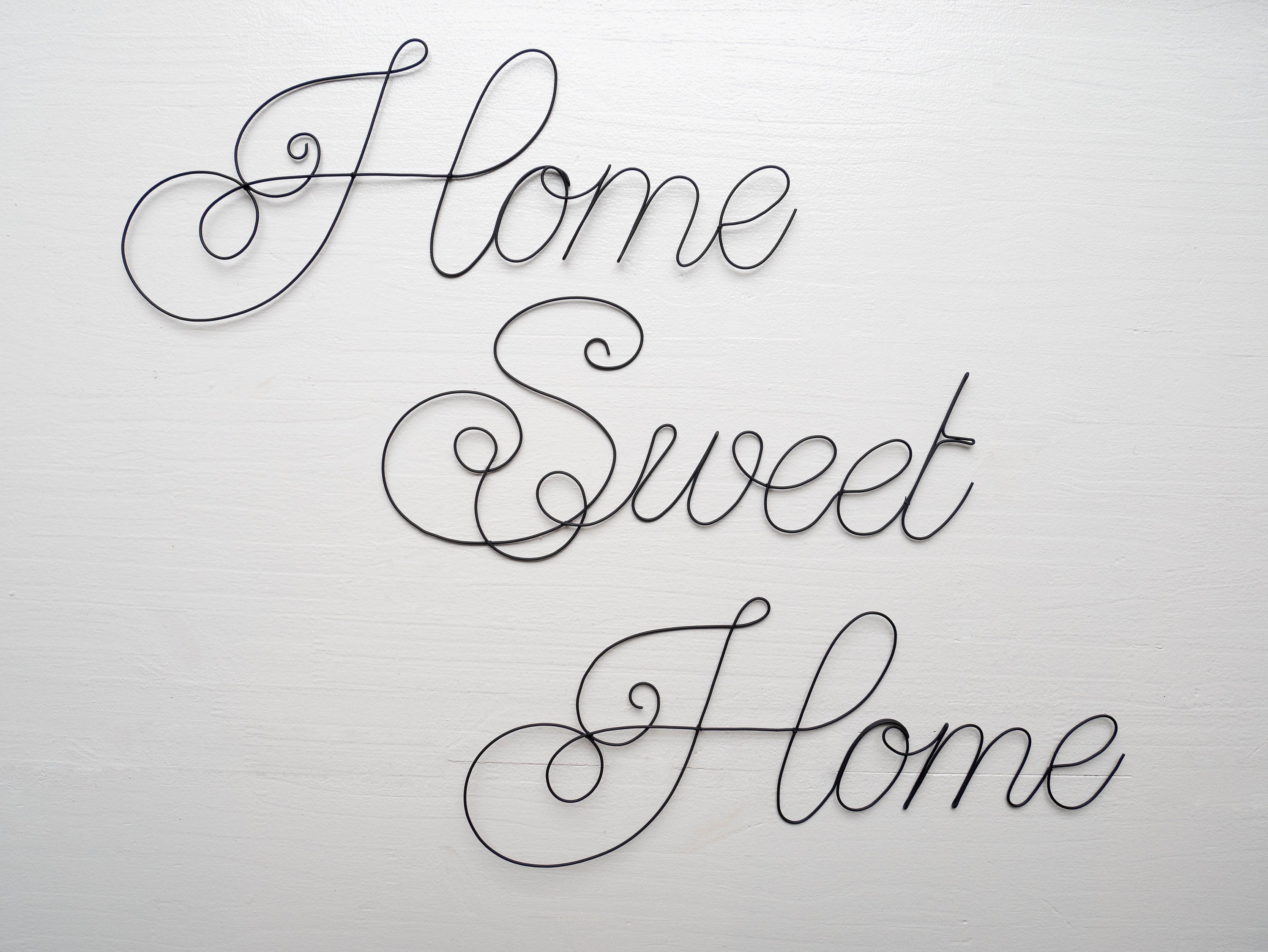 Home Sweet Home, Bienvenue, Mot Fil de Fer Recuit, Phrase Personnalisable, Citation Fer, Plaque Port