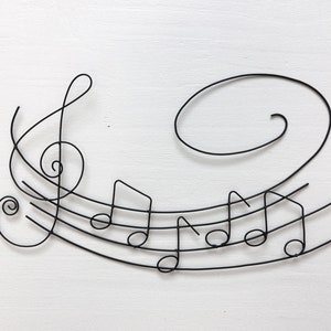 Note musicali in filo metallico, spartito musicale, arte da parete, decorazione murale musicale in metallo, citazione in filo metallico, decorazione in filo metallico