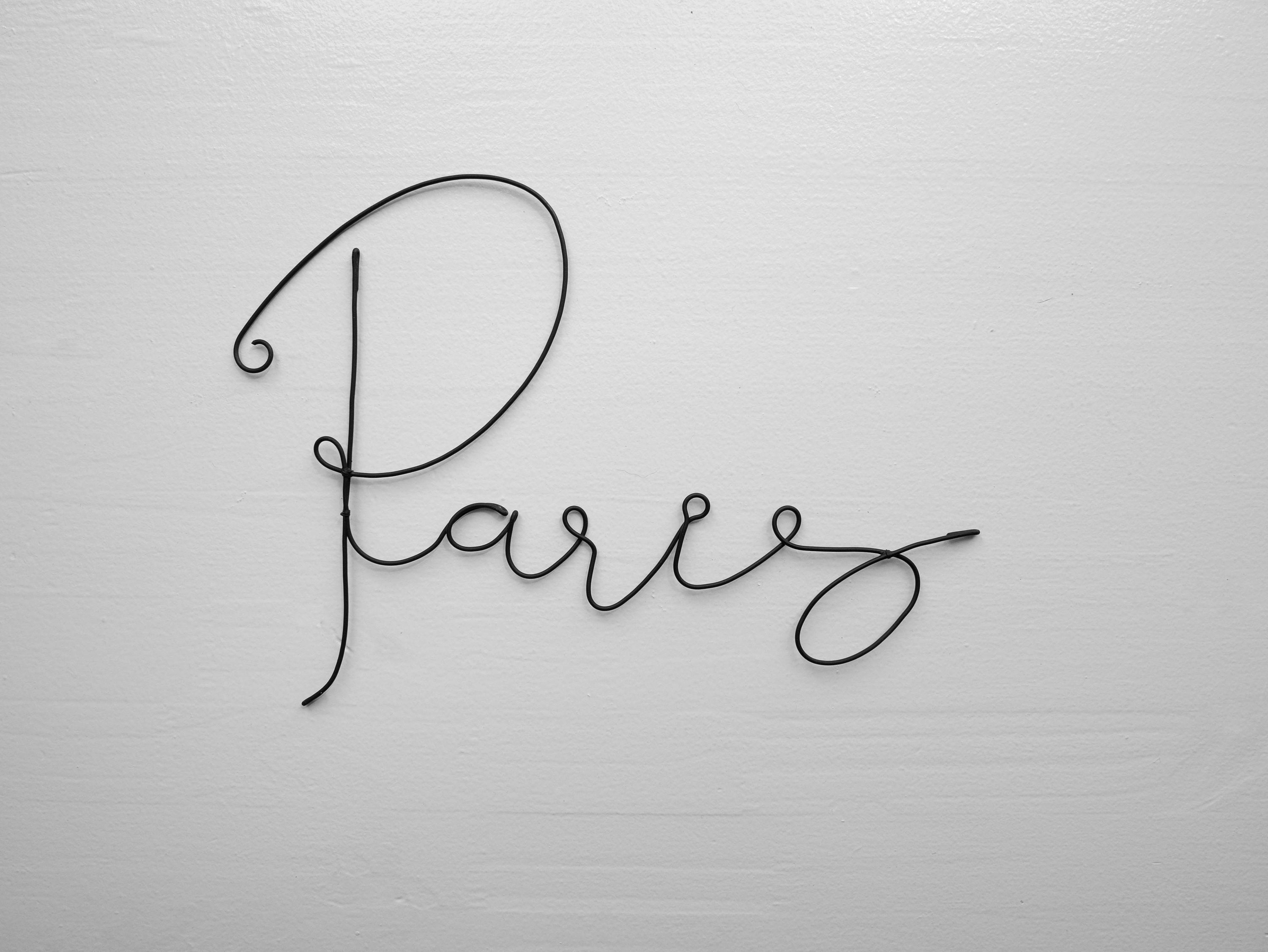 Mot Fil de Fer Recuit Personnalisable Nom Capitale, Ville, Paris, Mot Fer, Phrase, Écriture, Citatio