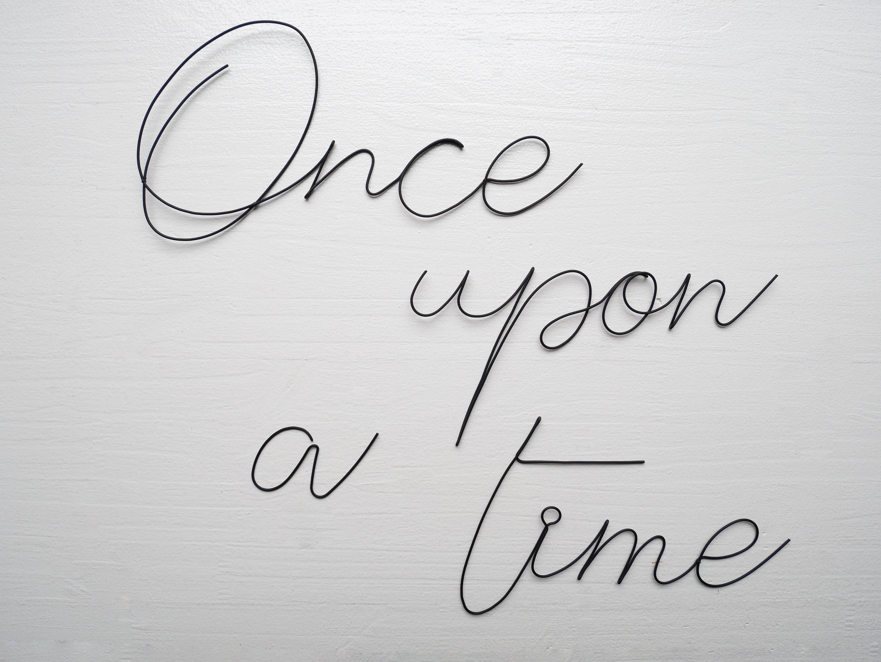 Phrase Once Upon A Time en Fil de Fer Recuit, Écriture , Message Fer, Phrase Citation Wire Wall Deco