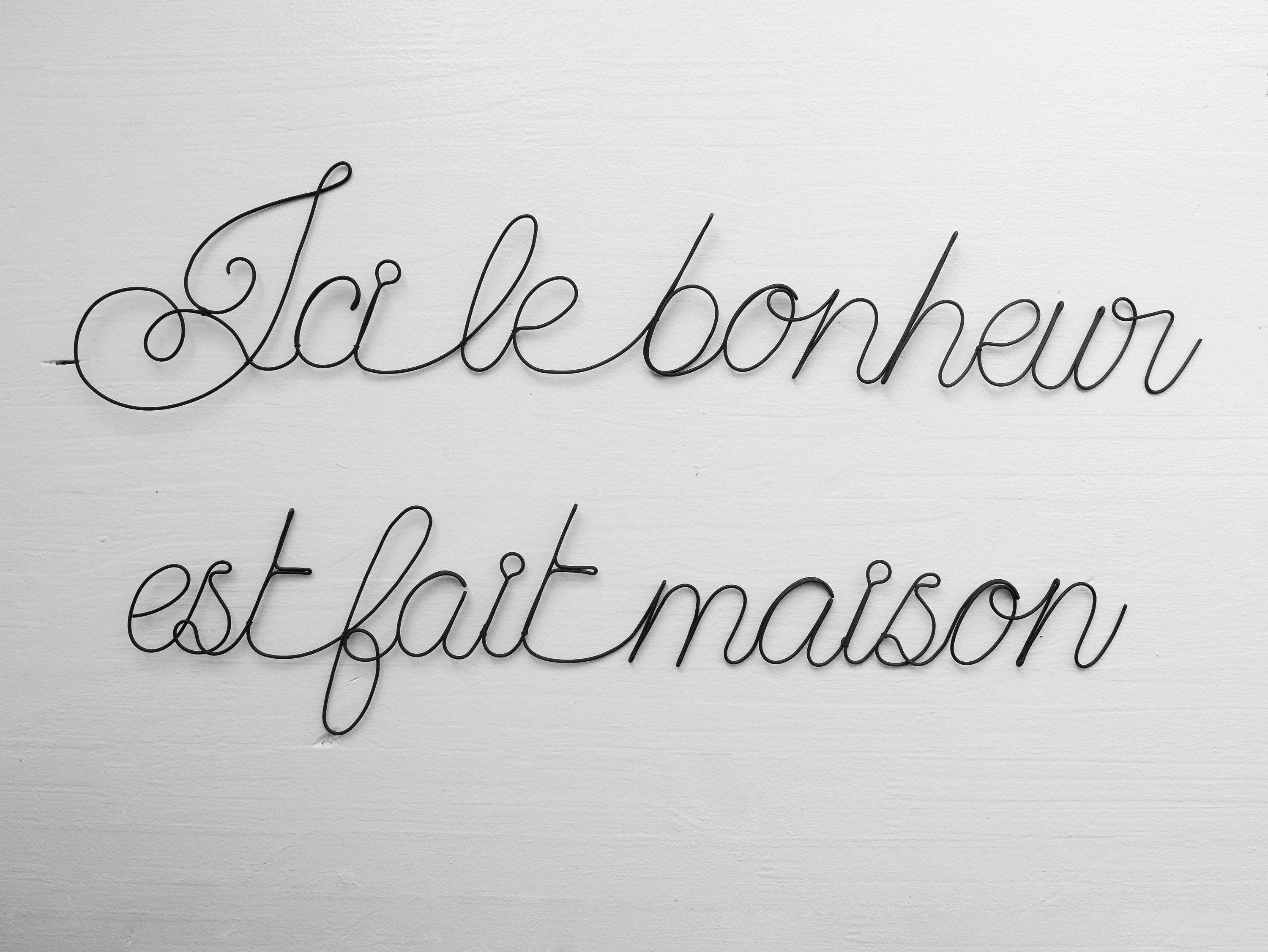 Phrase Murale en Fil de Fer, Citation Mot Décoration Murale, Bonheur, Ici Le Bonheur Est Fait Maison