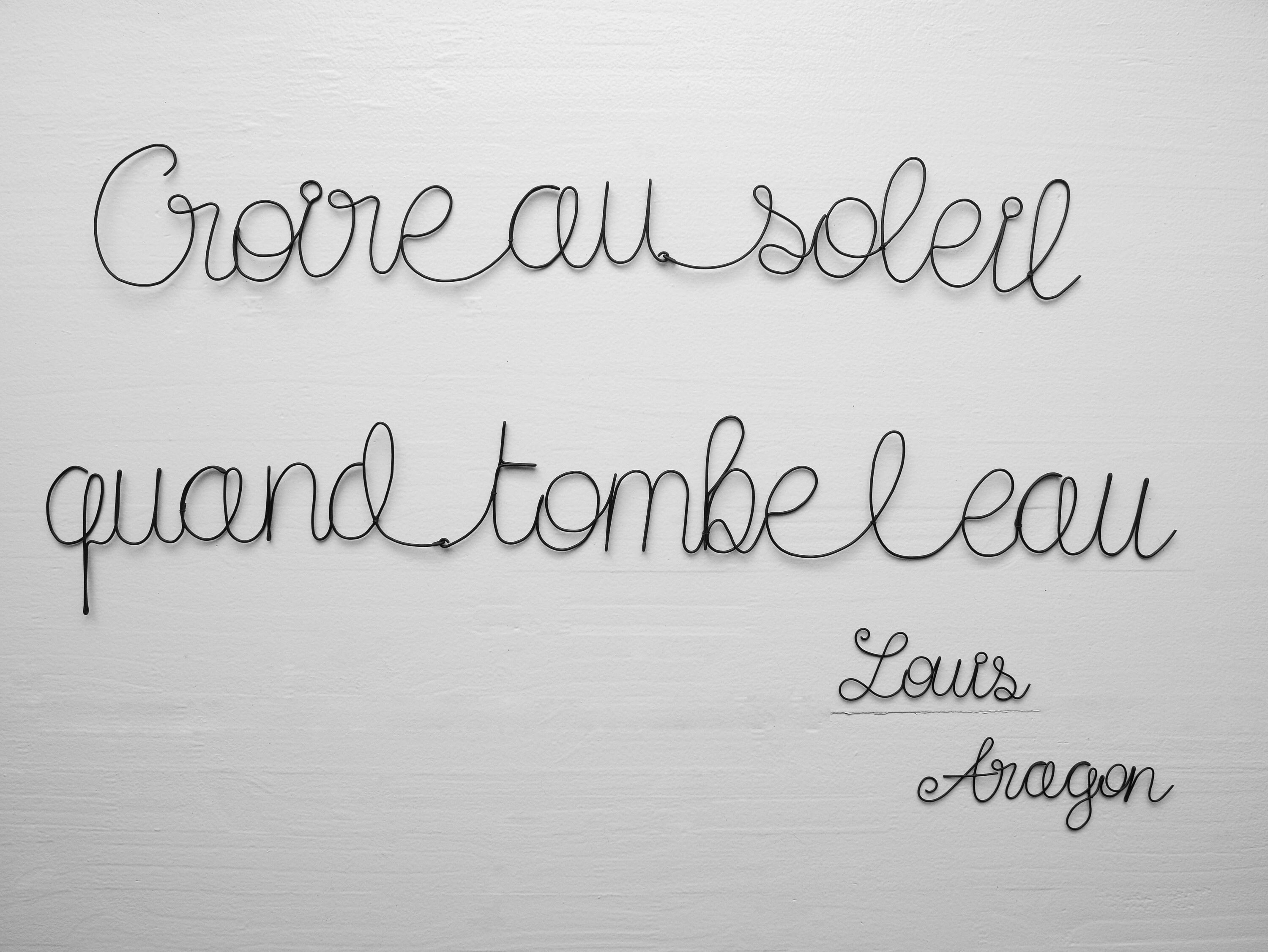 Citation Véritable Fil de Fer Recuit, Décoration Murale Maison, Sculpture Murale, Message en Phrase 