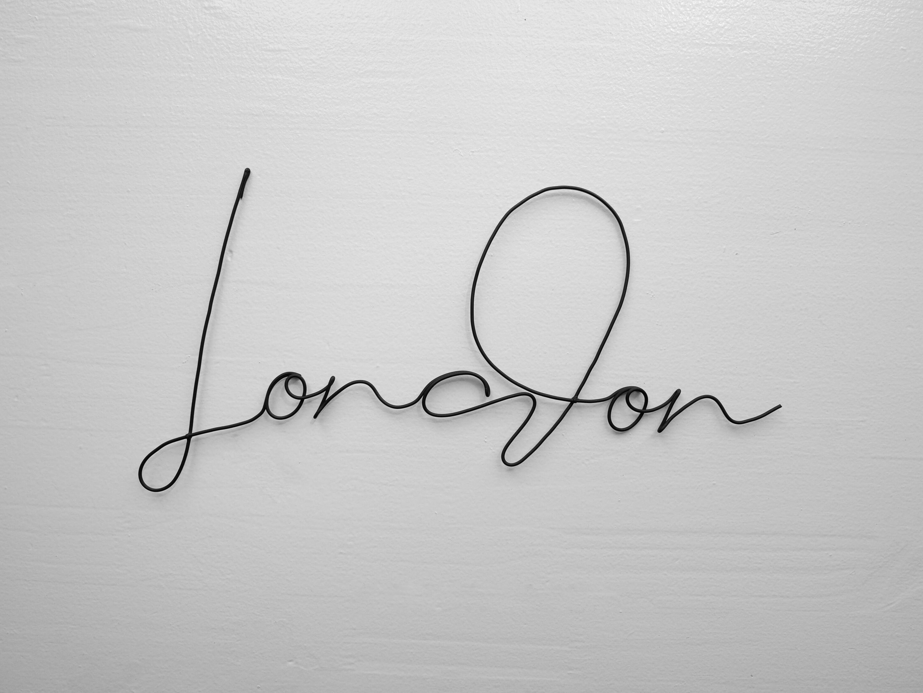Décoration Murale Nom de Capitale, Ville, London en Fil Fer Recuit, Mot Londres Fer, Phrase, Citatio