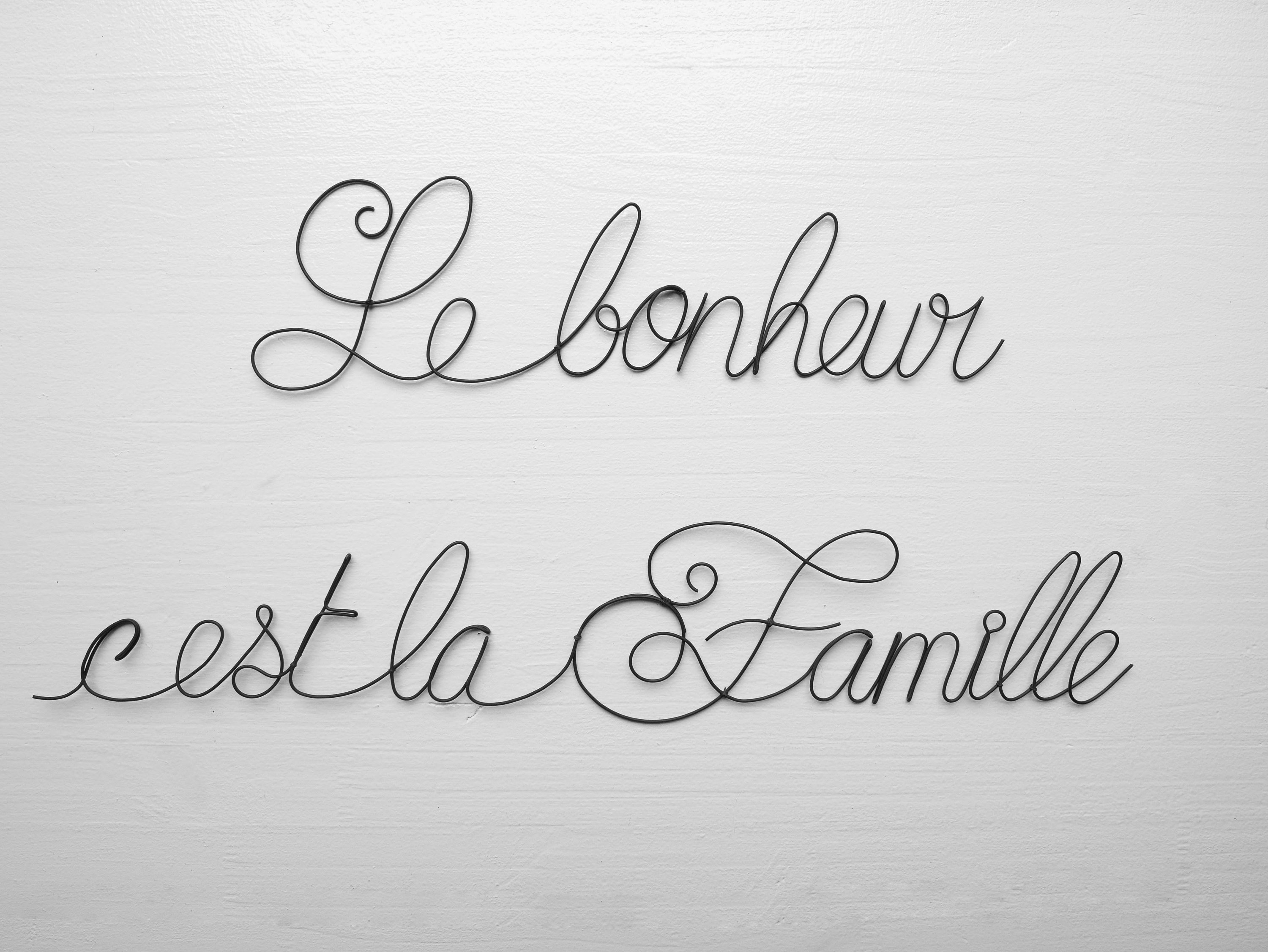 Citation Fil de Fer Recuit Personnalisable, Phrase Bonheur, Le Bonheur C'est La Famille, Décoration