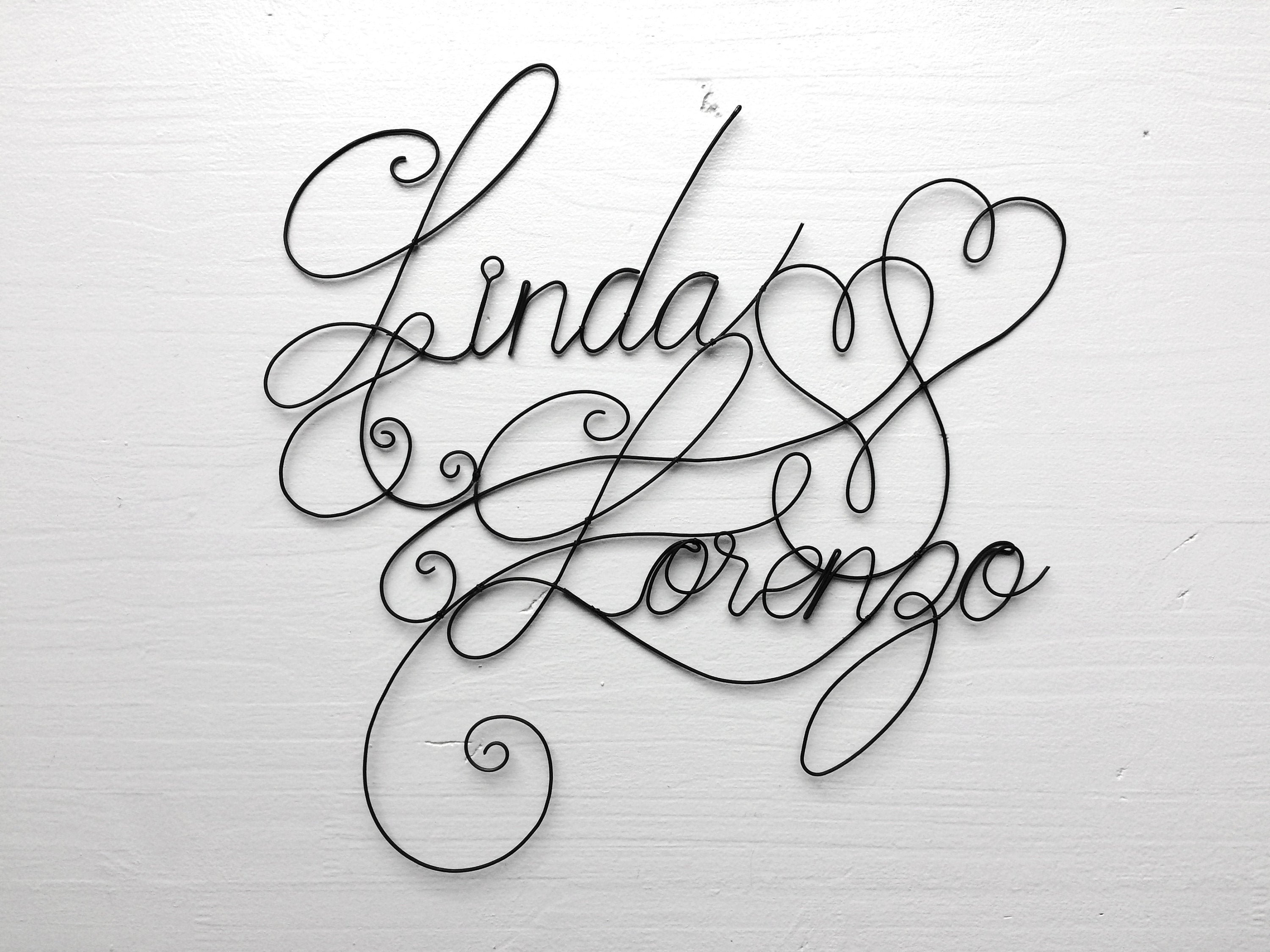 Prénom Fil de Fer, Prénom Personnalisable, Double Prénom, Déco Mariage, Duo Décoration Murale, Écrit