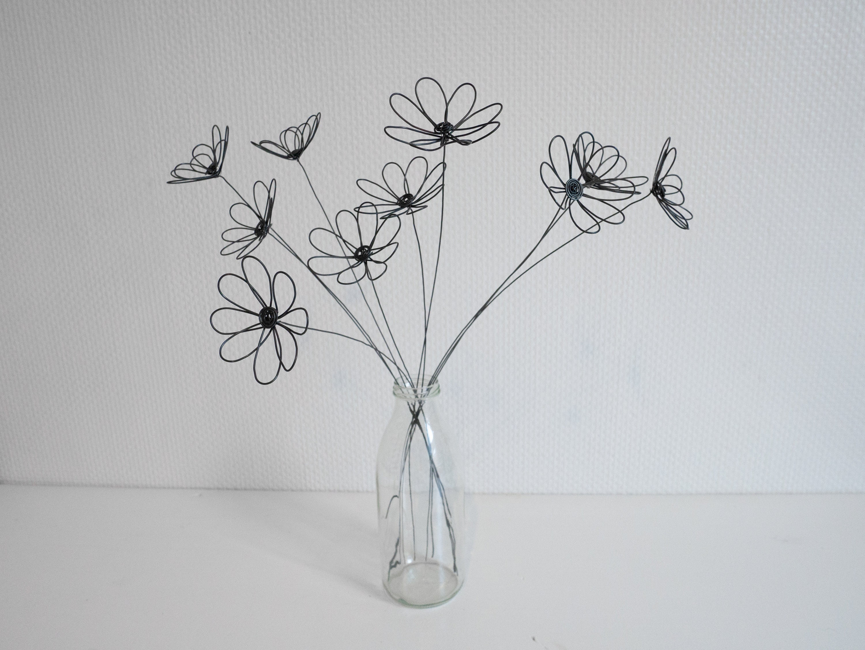 Bouquet of 10 3D Flowers in Annealed Wire Flower, Artificial Flower, Floral  Decoration, Boho Nature, Poppy, Daisy, Daisy 