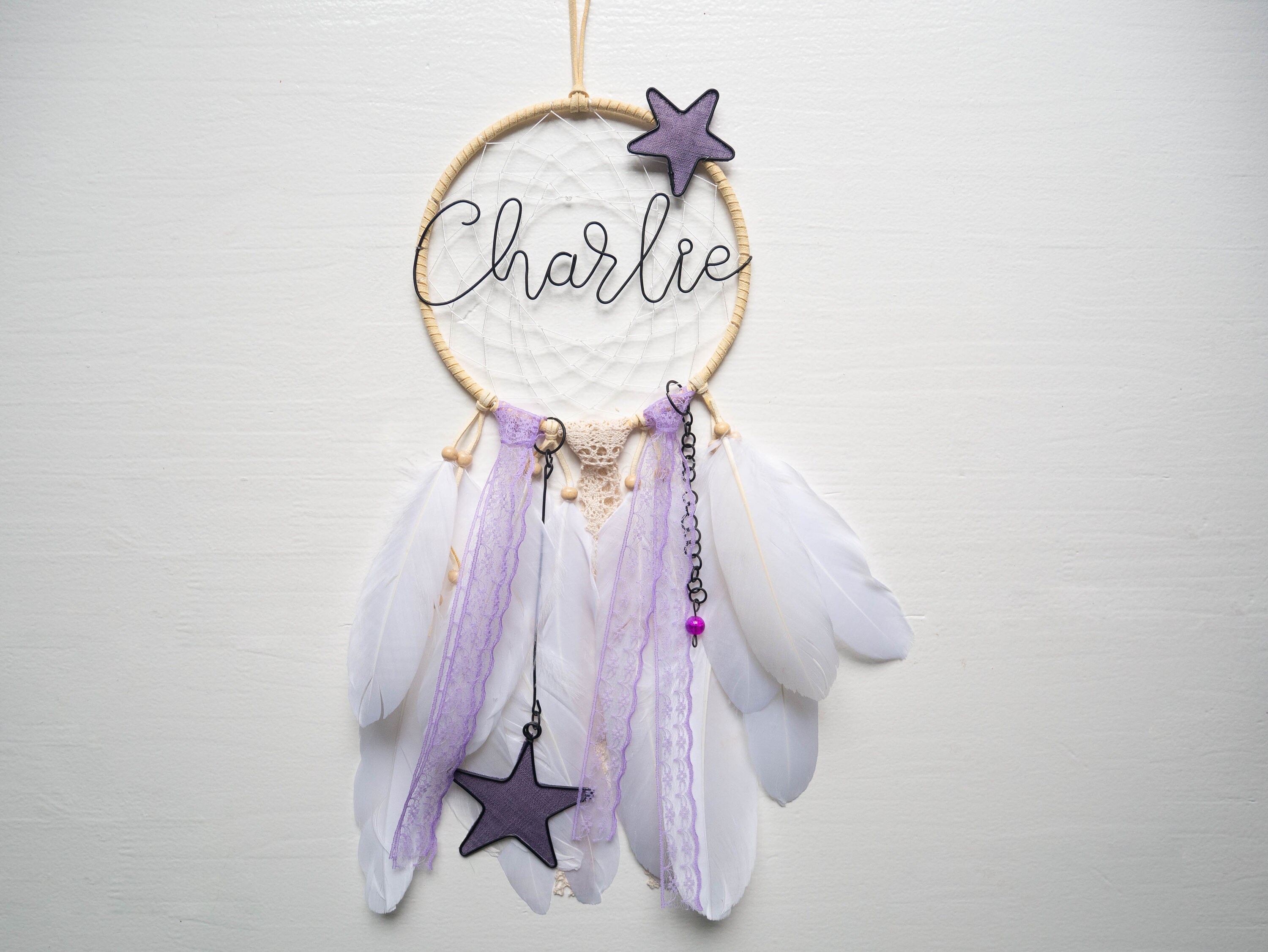 Attrape Rêve Prénom, Prénom Fil de Fer Recuit, Personnalisable, Décoration Chambre, Cadeau Naissance