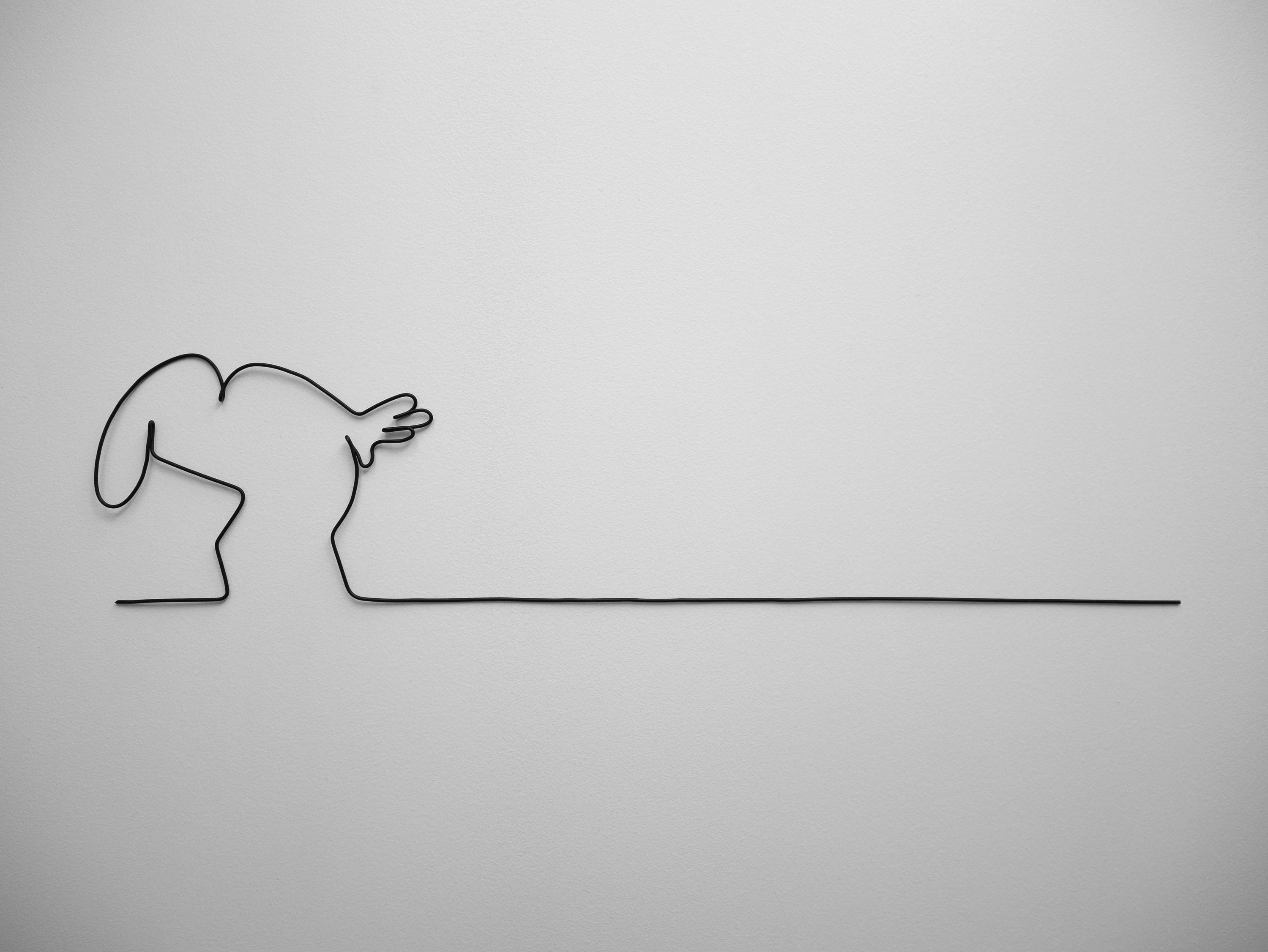 La Linea en Fil de Fer Recuit, Cavandoli, Sculpture Fer, Décoration Murale Métal, Déco Année 70, Cit