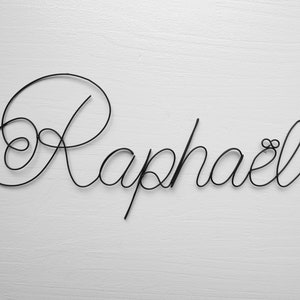 Wire first name, customizable first name, annealed wire, wall decoration for children&#39;s room, door plaque, birth gift, baptism