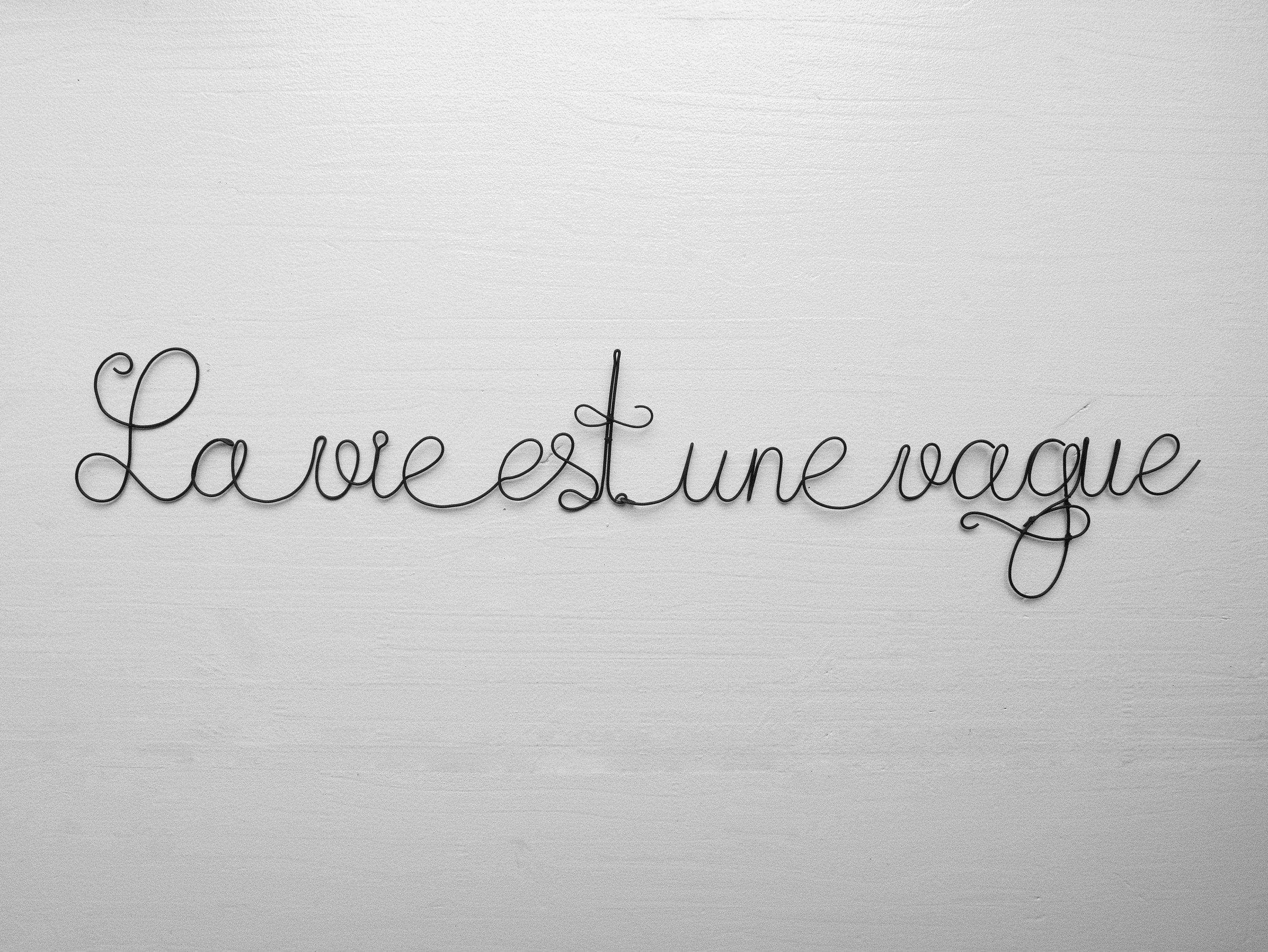 Phrase Fil de Fer Recuit La Vie Est Une Vague, Mot Recuit, La Belle, Message, Citation Décoration Mu