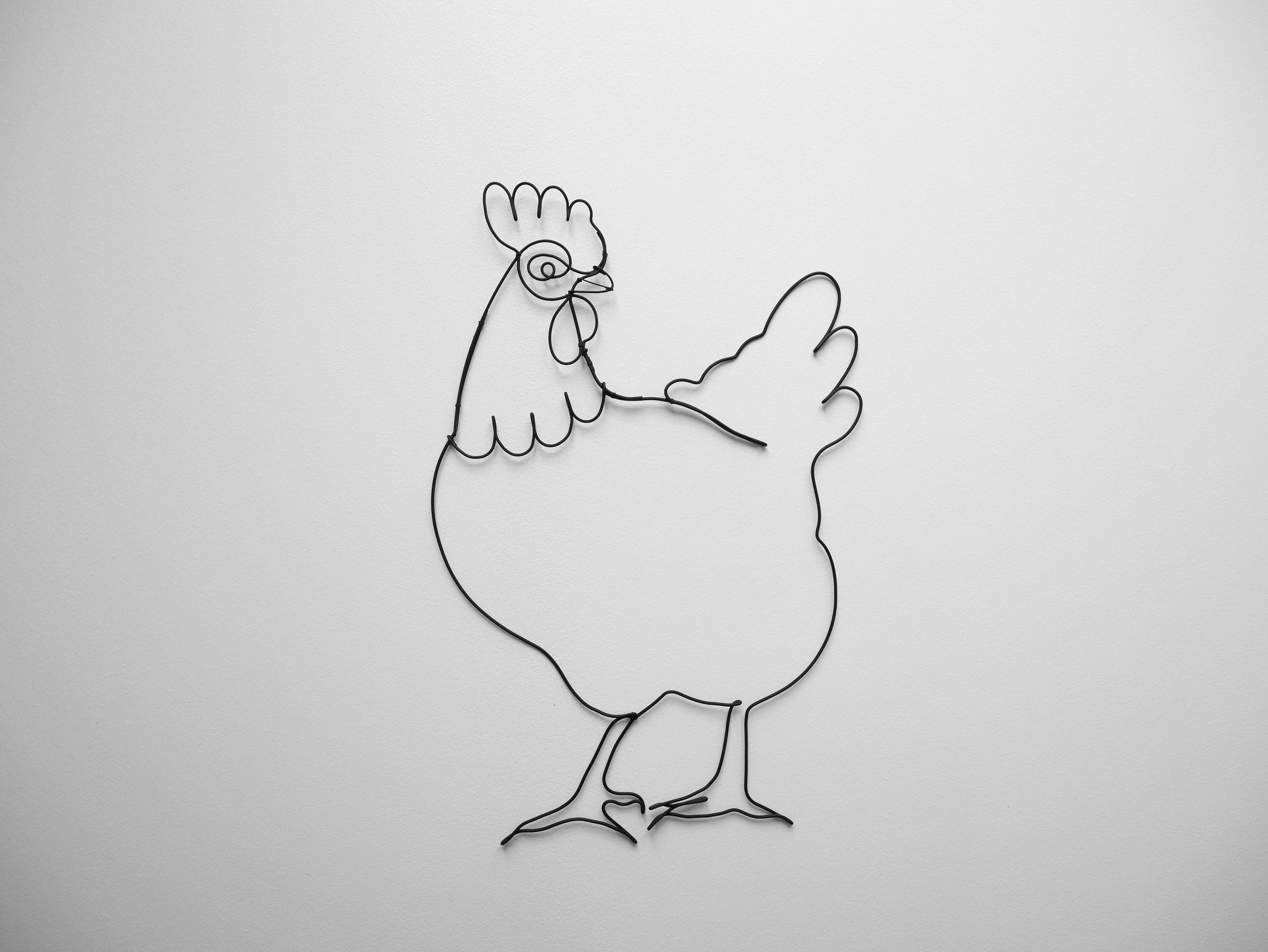 Poule Décorative en Métal à Accrocher, Décoration Murale Poule, d'intérieur Maison de Campagne, Poul