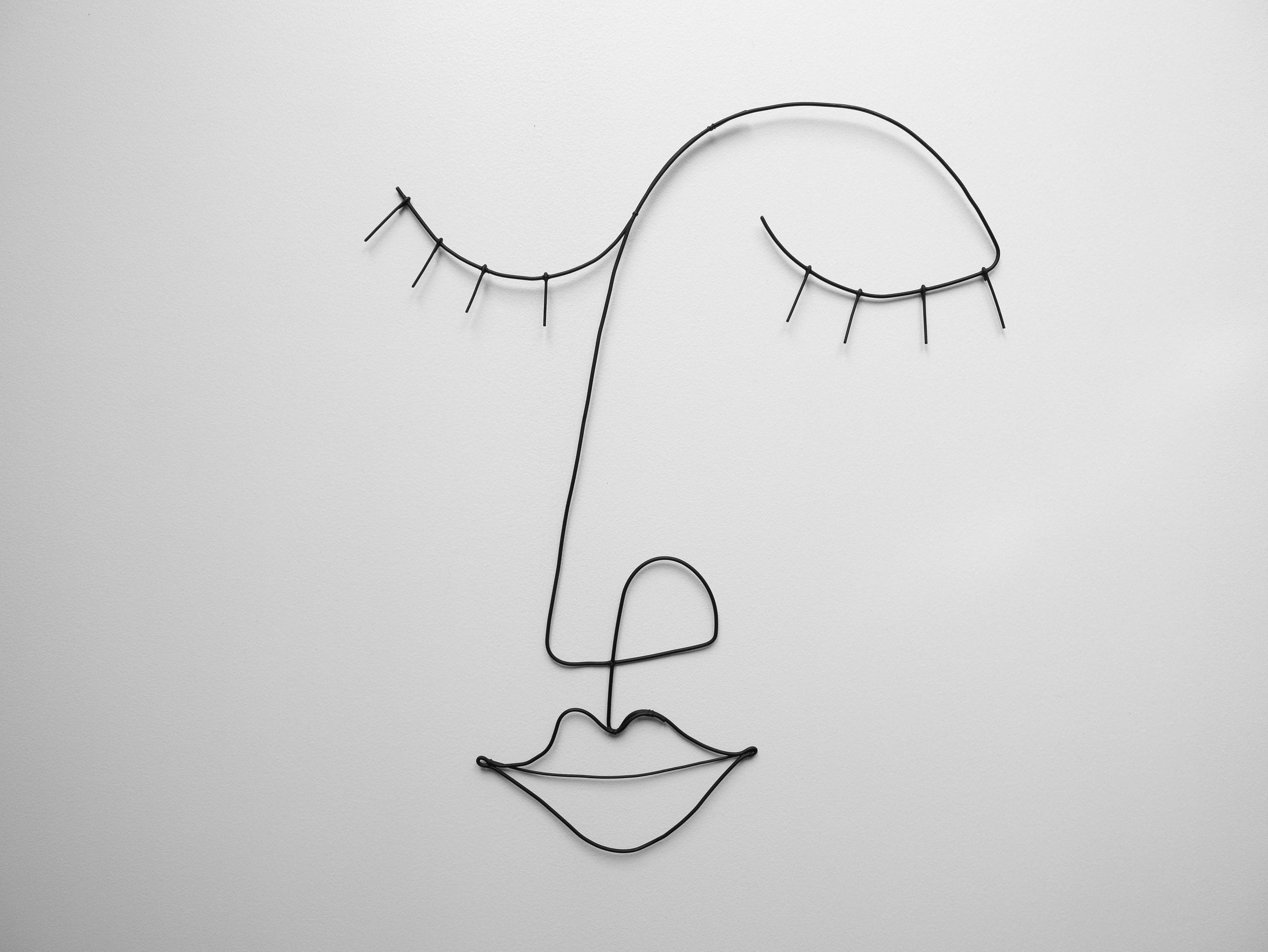 Visage Style Picasso, Décoration Murale Visage Filaire, Silhouette Femme Métal, Nu Femme, Collection