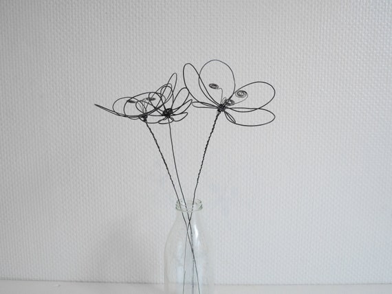 Wire Flower Daisy Flower in Annealed Wire, Floral Wall Decoration, Boho  Nature Decoration, Bouquet of Flowers, Gift 