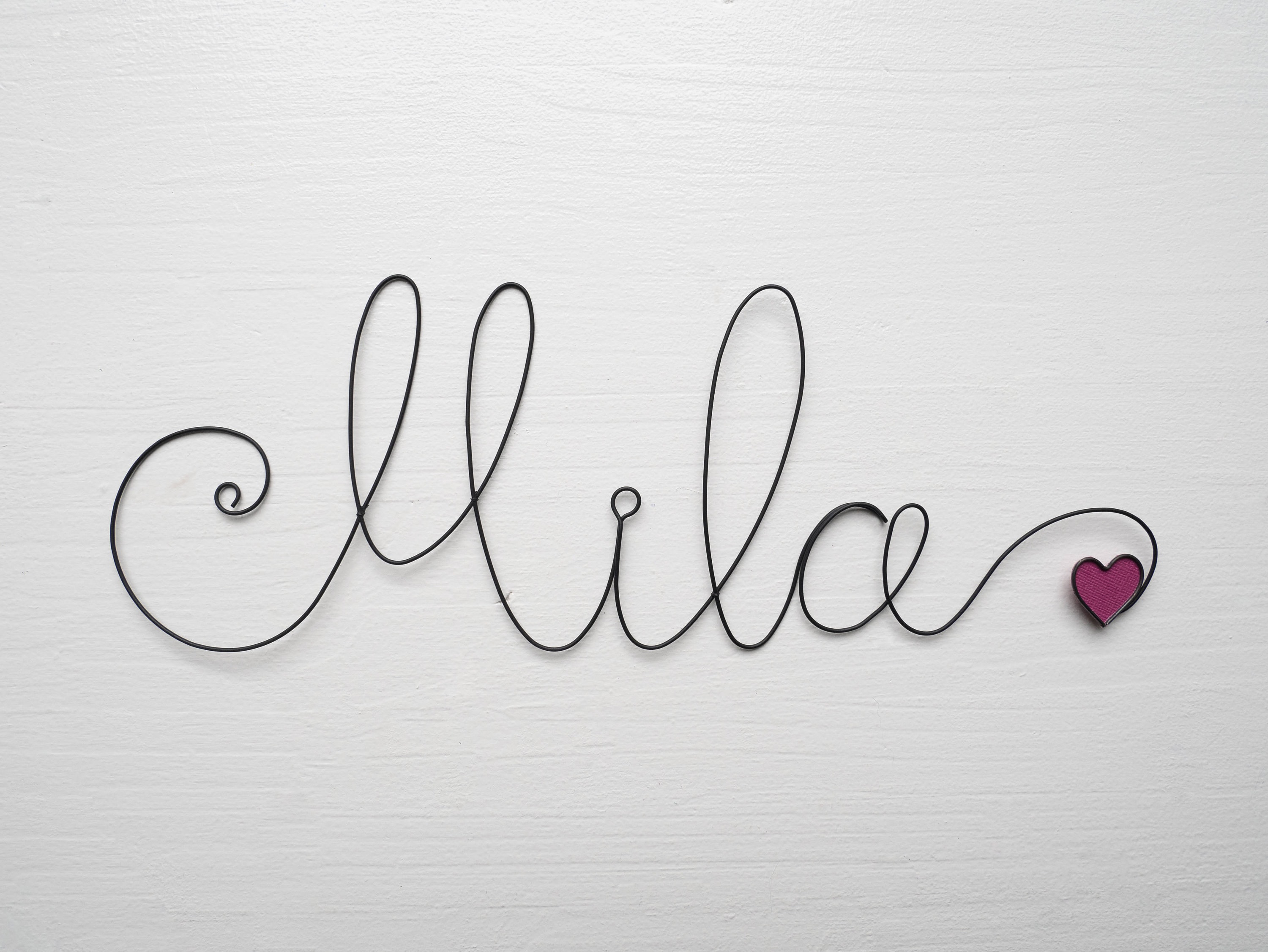 Prénom Fil de Fer, Prénom Personnalisable Coeur, Bébé, Décoration Murale Pour Chambre, Plaque Porte,