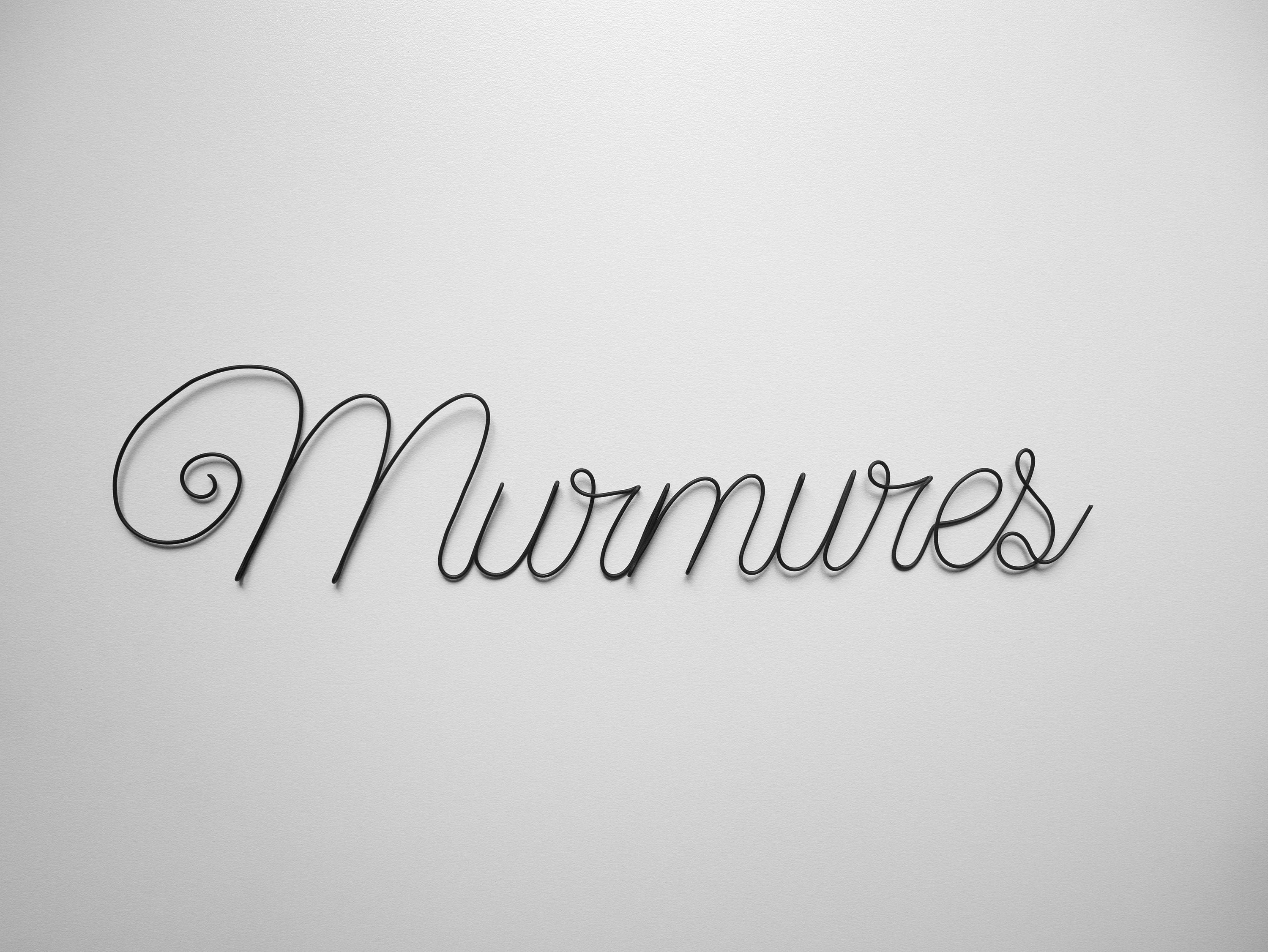 Mot en Fil de Fer Recuit Murmures, Message, Phrase, Écriture, Citation, Sculpture Recuit, Décoration