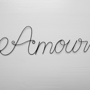 Love annealed wire door plate, wire word, message, phrase, writing, quote, annealed wire sculpture, love
