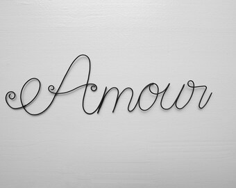 Placa de puerta de alambre recocido de amor, palabra de alambre, mensaje, frase, escritura, cita, escultura de alambre recocido, amor