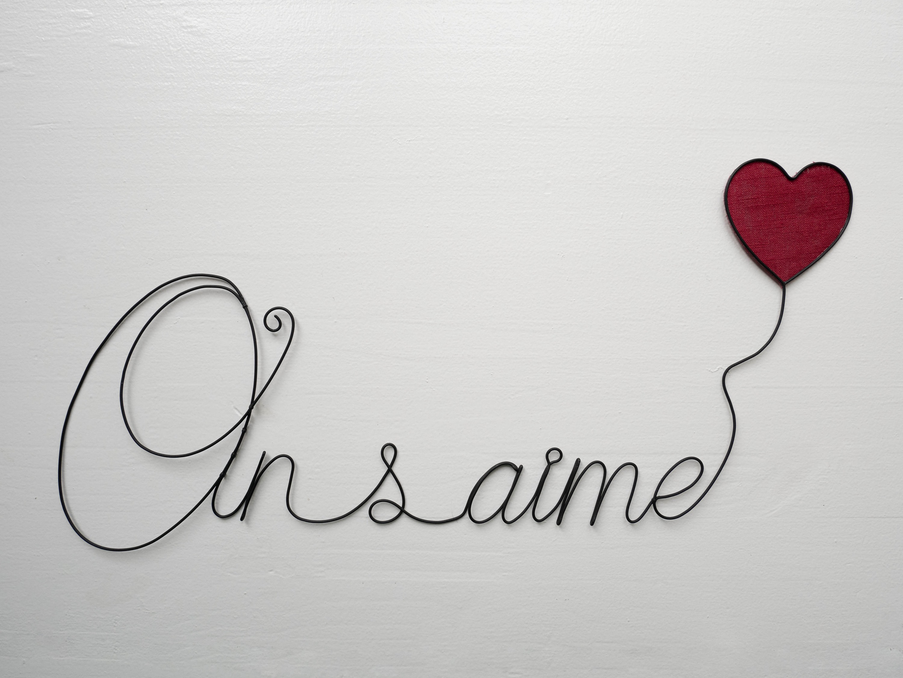 Mot Personnalisable en Fil de Fer Recuit On S'aime, Amour, Message, Phrase Écriture Citation, Sculpt